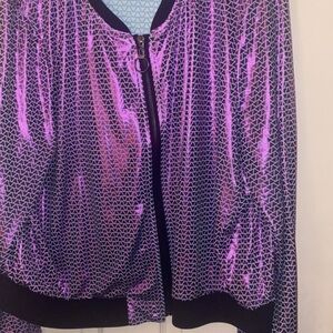 Stylish Purple Geometric Women's Jacket